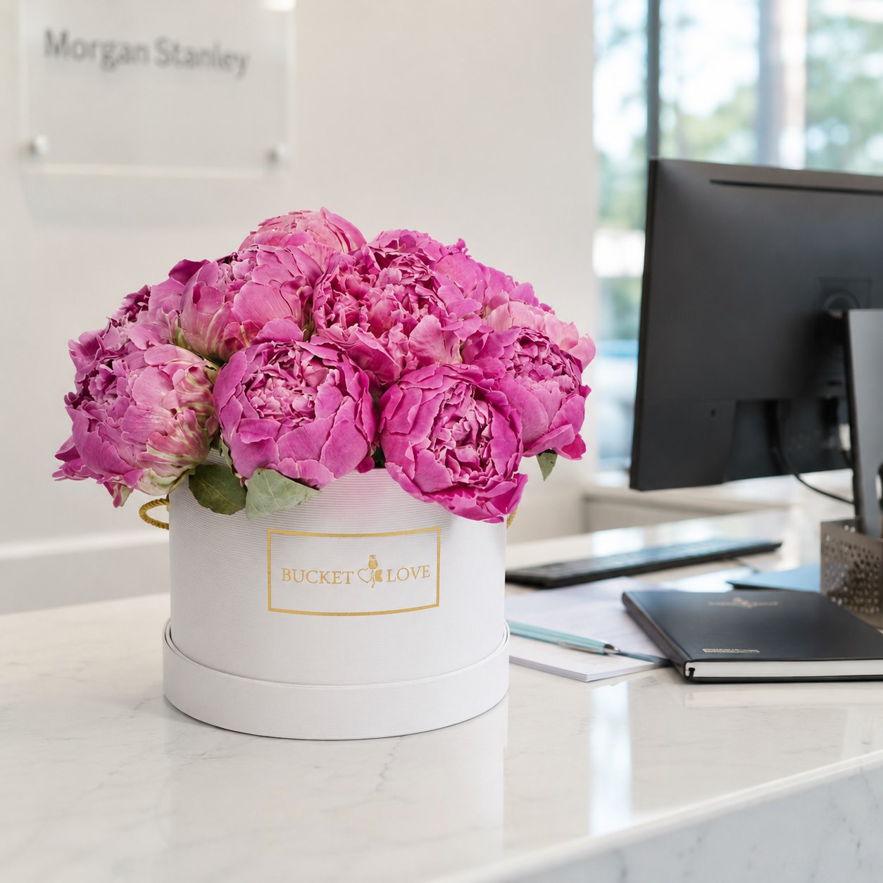 Bucket of Love with preserved roses