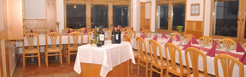Restaurant set for a 50th birthday celebration