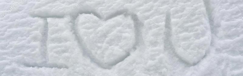 I love you im Schnee geschrieben